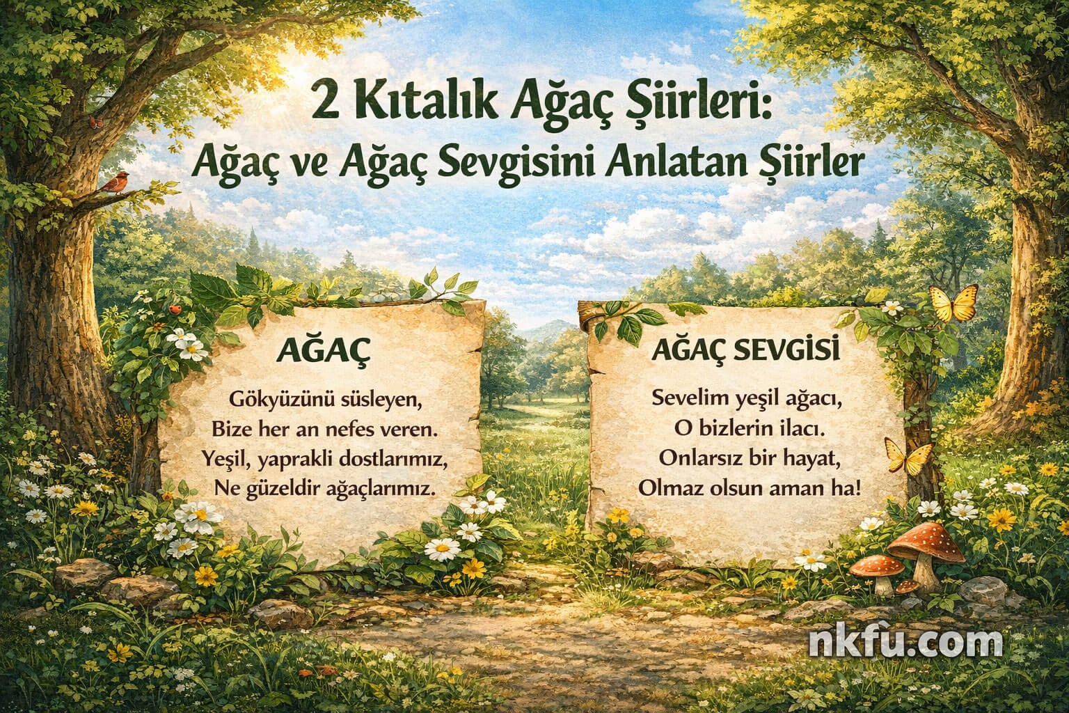 2 Kıtalık Ağaç Şiirleri