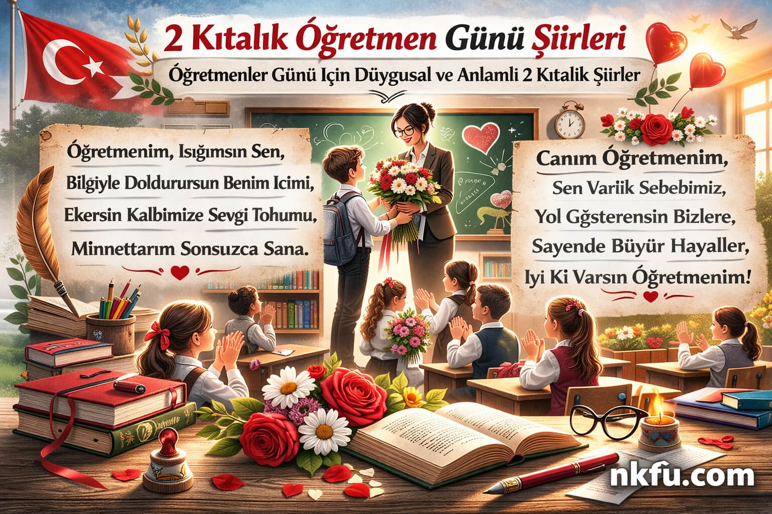2 Kıtalık Öğretmen Günü Şiirleri