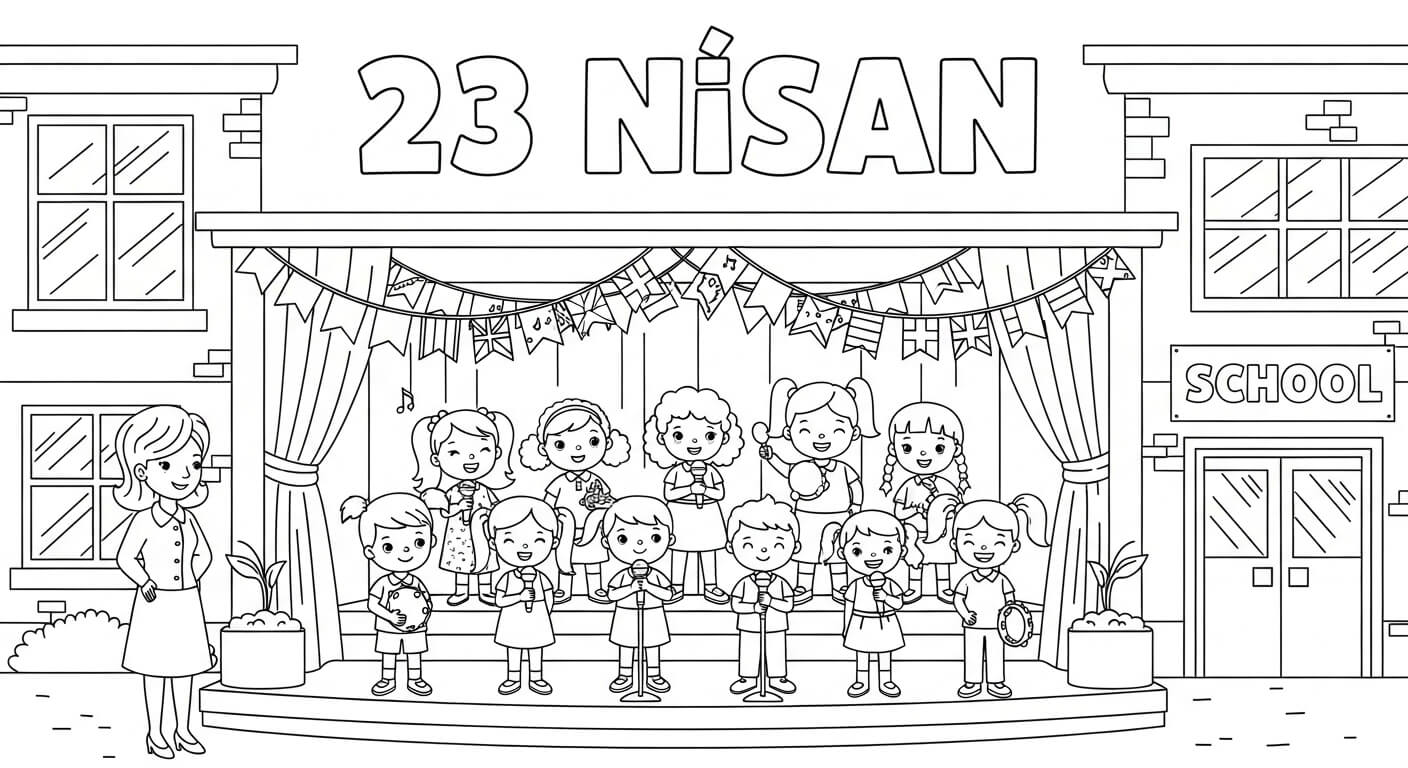 23 Nisan Ulusal Egemenlik Çocuk Bayramı Boyama Sayfaları