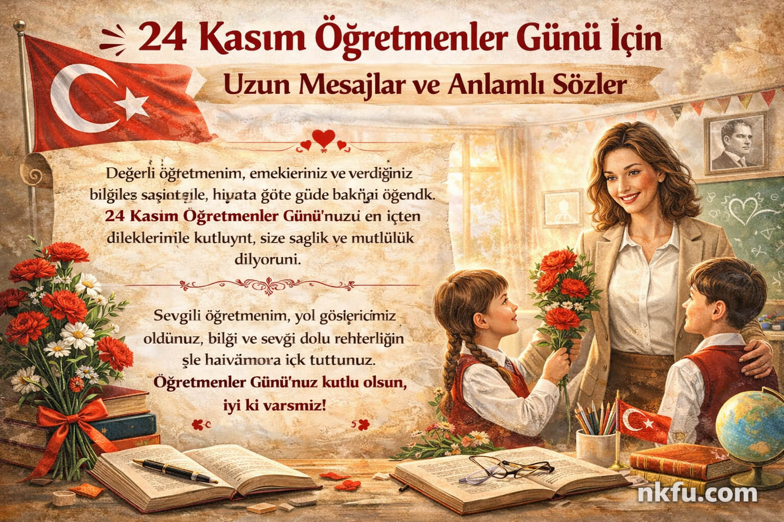 24 Kasım Öğretmenler Günü İçin Uzun Mesajlar ve Anlamlı Sözler