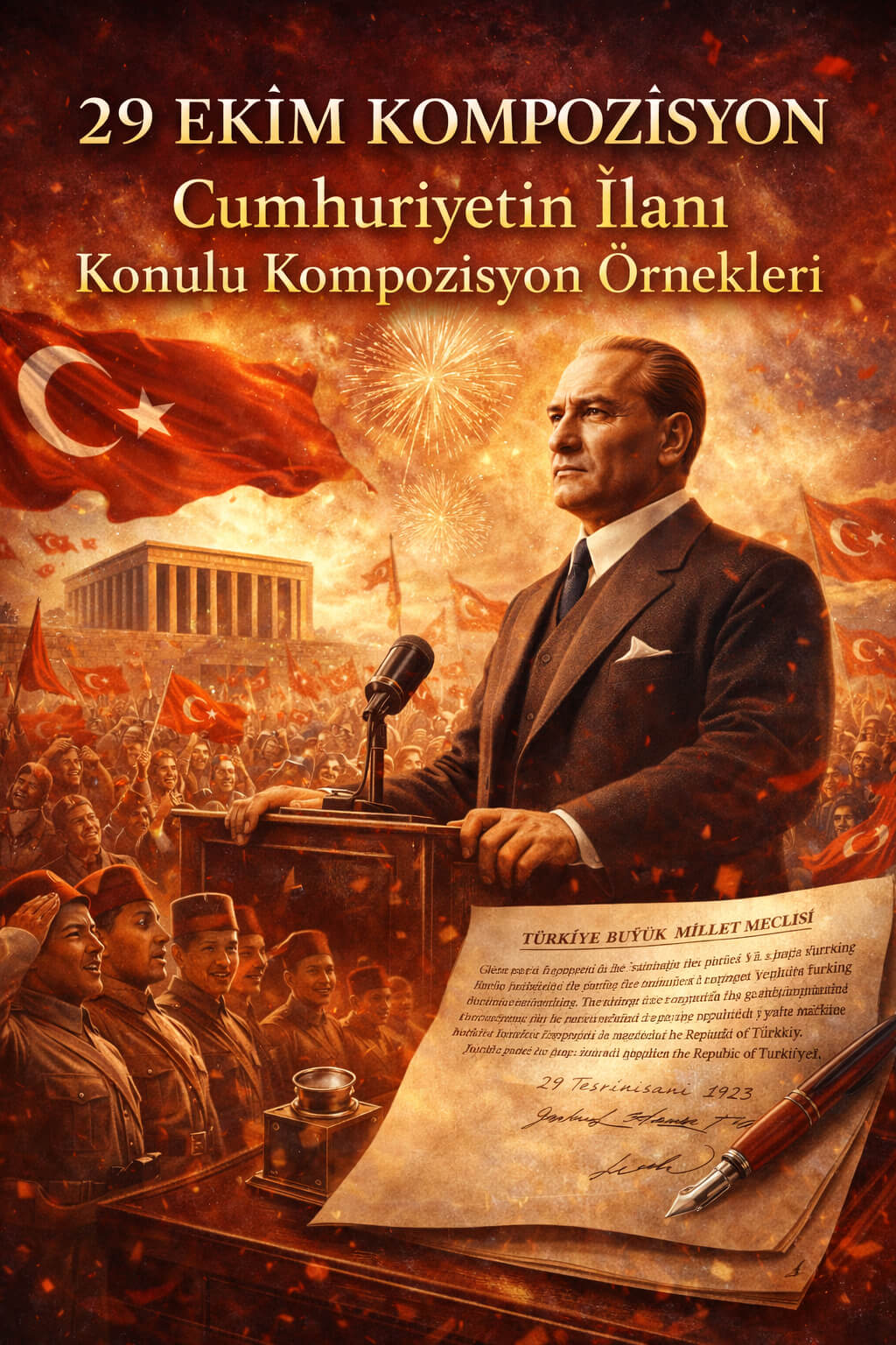 29 Ekim Kompozisyon, Cumhuriyetin İlanı Konulu Kompozisyon Örnekleri