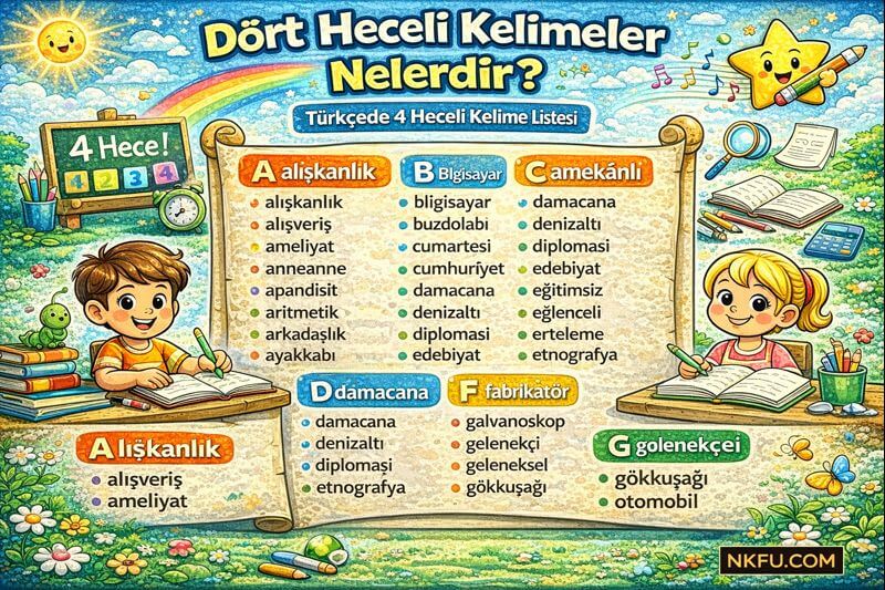Türkçede Dört Heceli Kelimeler