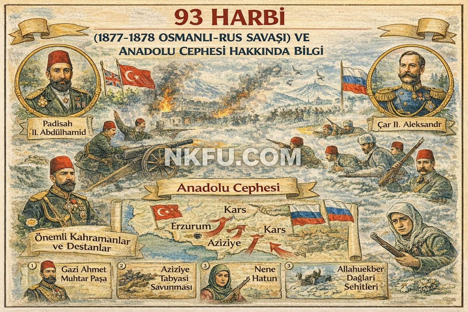 93 Harbi (1877-1878 Osmanlı-Rus Savaşı) ve Anadolu Cephesi Hakkında Bilgi