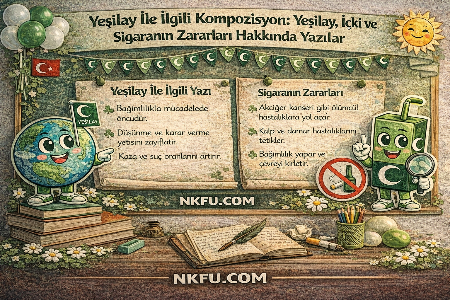 Yeşilay İle İlgili Kompozisyon: Yeşilay, İçki ve Sigaranın Zararları Hakkında Yazılar