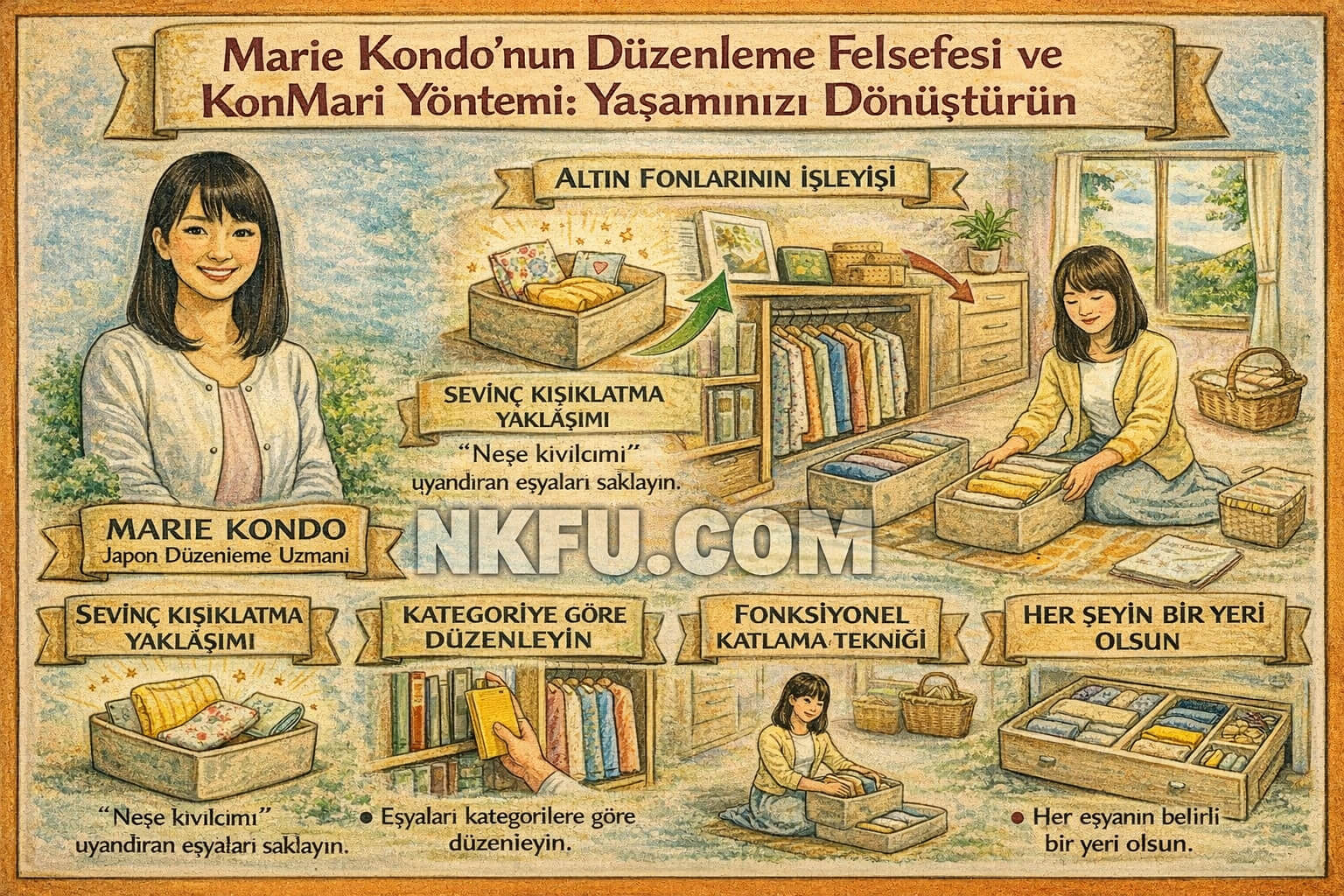 Marie Kondo'nun Düzenleme Felsefesi ve KonMari Yöntemi: Yaşamınızı Dönüştürün