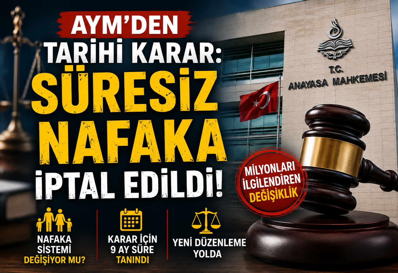 AYM Süresiz Nafakayı İptal Etti! Türkiye'de Nafaka Sisteminde Yeni Dönem Başlıyor