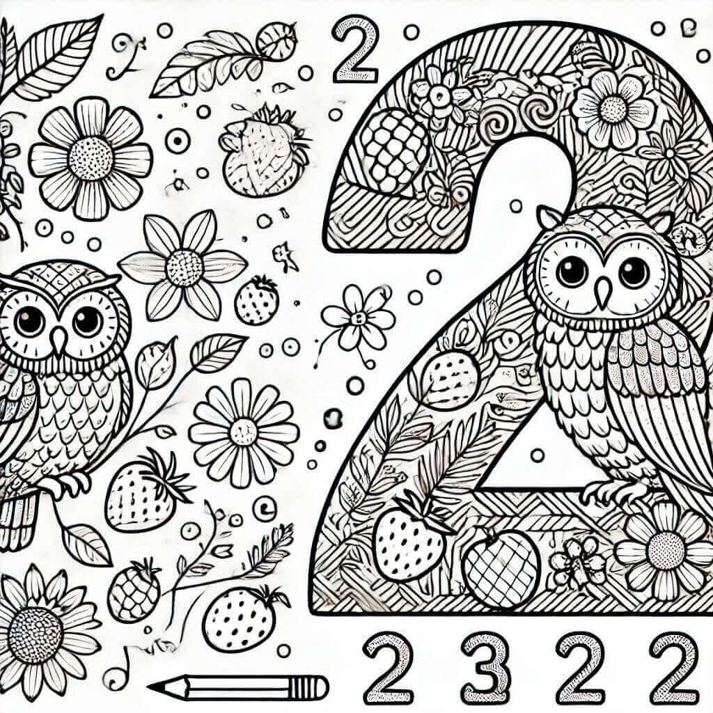2 Sayısı (Rakamı) Boyama Sayfaları, Okul Öncesi İki Rakamı (Sayısı) Boyama Etkinlikleri