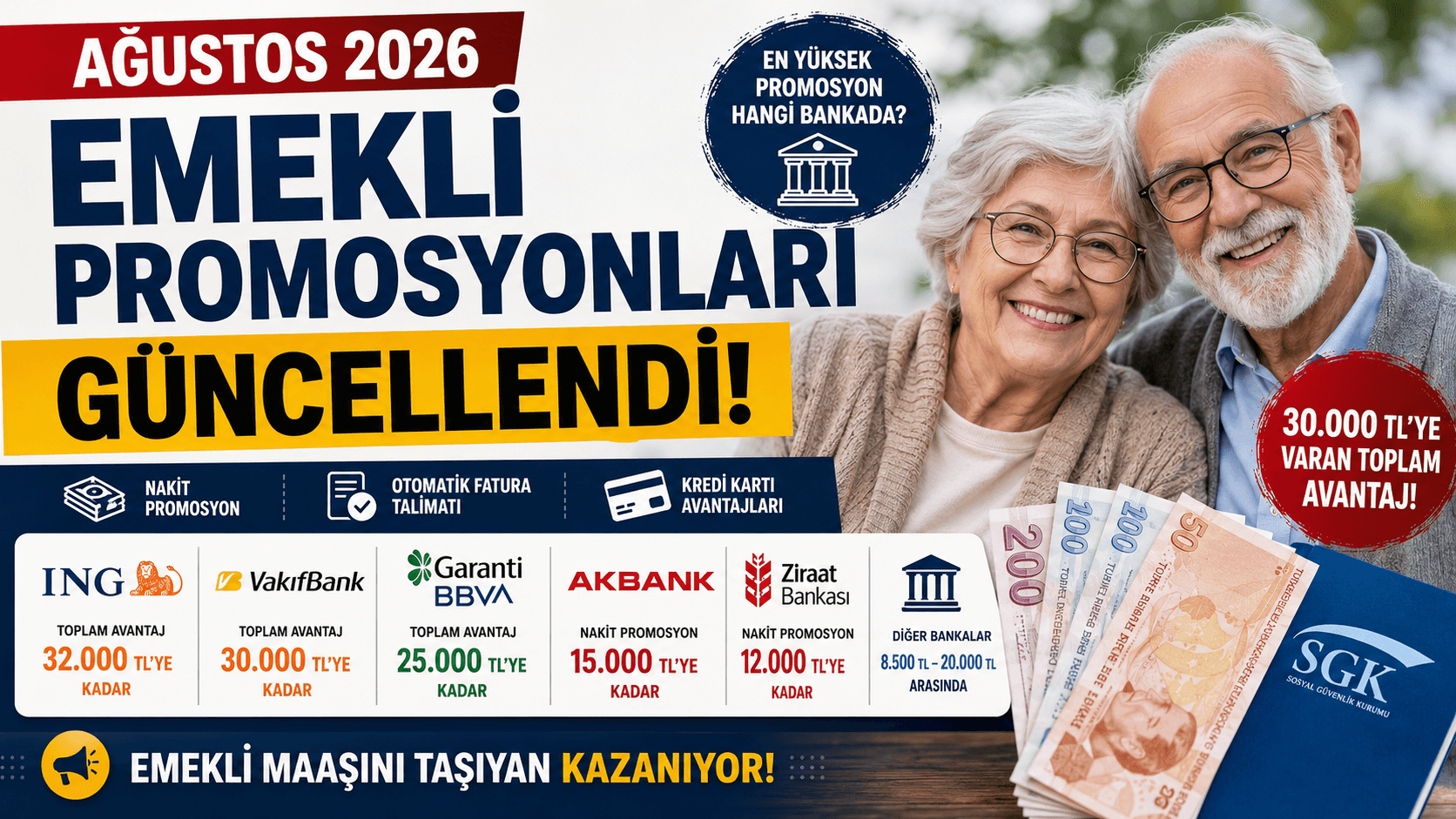 Ağustos 2026 Emekli Promosyonları Güncellendi! Hangi Banka Ne Kadar Veriyor?