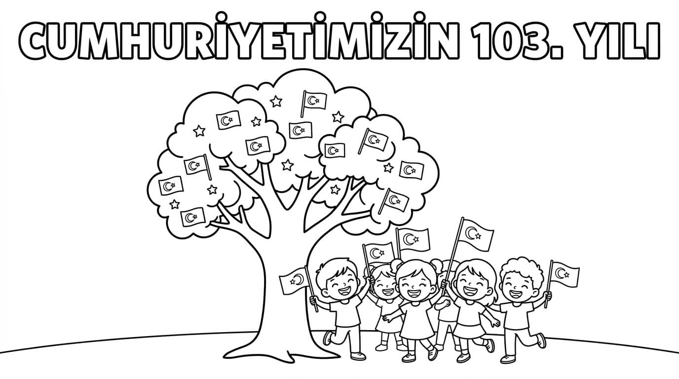 29 Ekim Cumhuriyet Bayramı Boyama Sayfaları