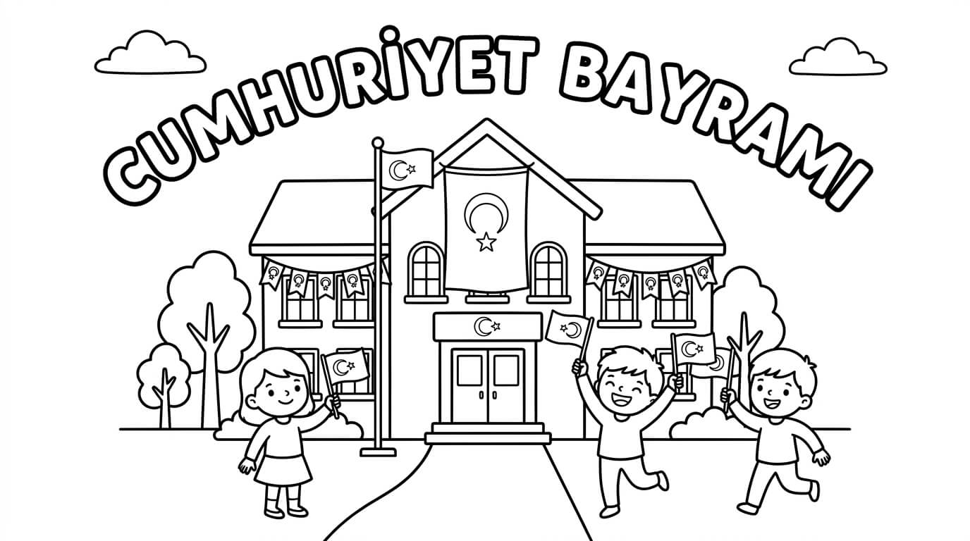 29 Ekim Cumhuriyet Bayramı Boyama Sayfaları