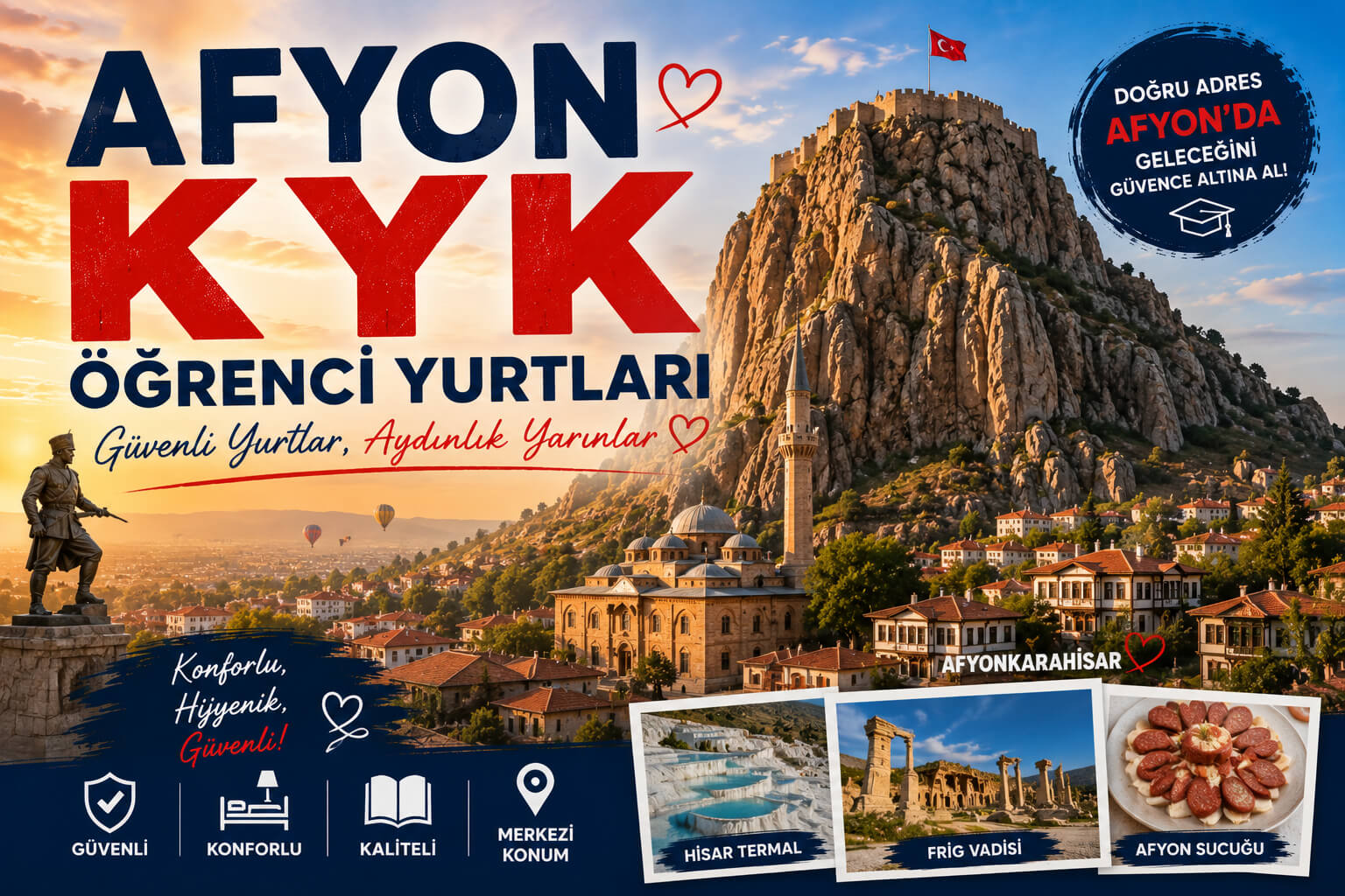 Afyon Devlet (KYK) Öğrenci Yurtları Adres ve Telefonları, İletişim Bilgileri