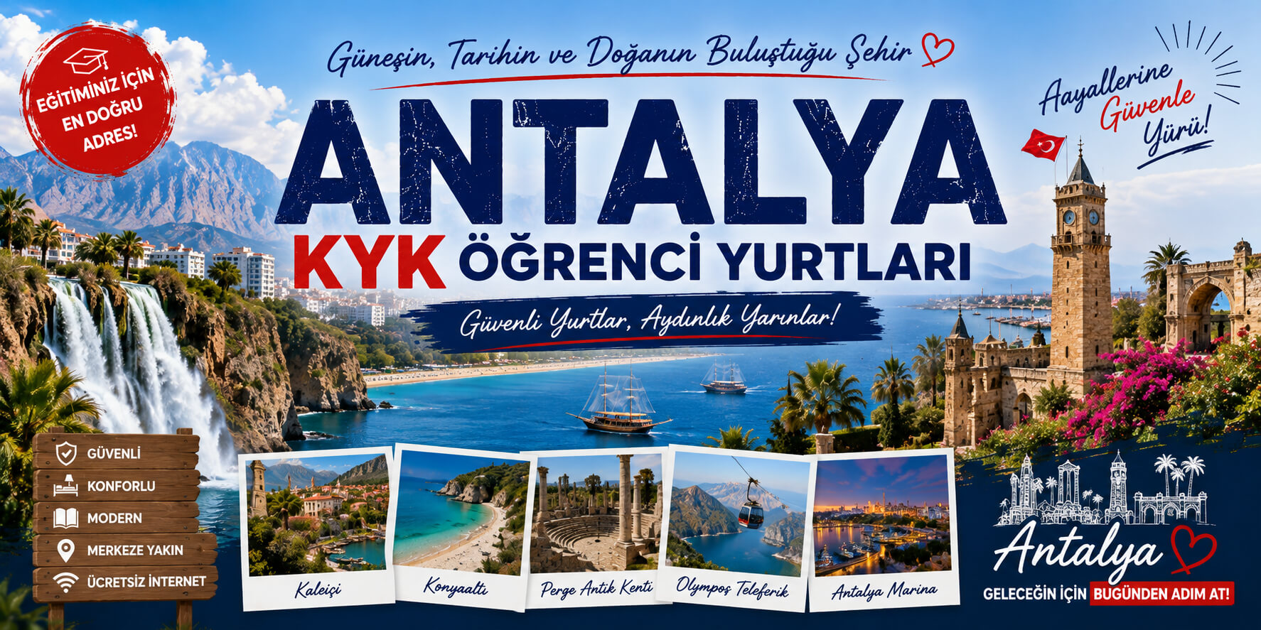 Antalya Devlet (KYK) Öğrenci Yurtları Adres ve Telefonları