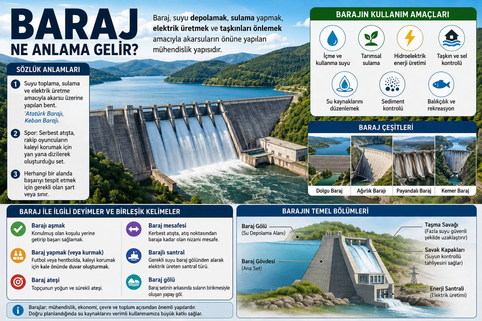 Baraj Nedir? Sözlük Anlamı ve Baraj Hakkında Ansiklopedik Bilgi