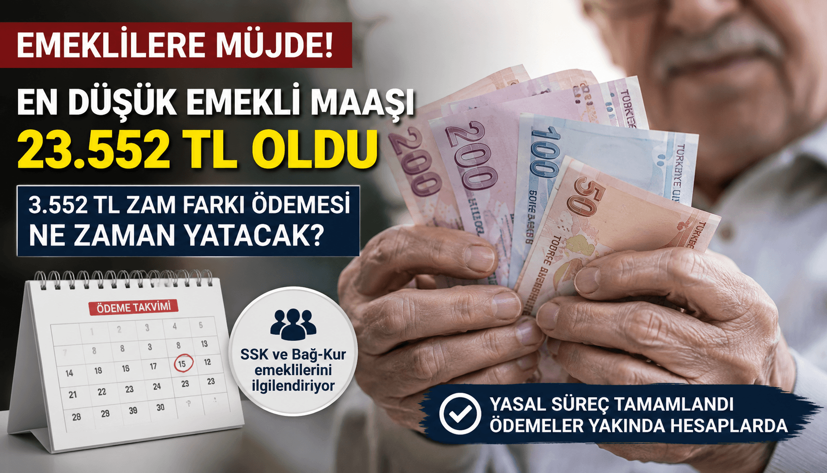 Emekli Maaşı Zam Farkı Ne Zaman Yatacak? 3.552 TL Fark Ödemesi İçin Gözler SGK'da