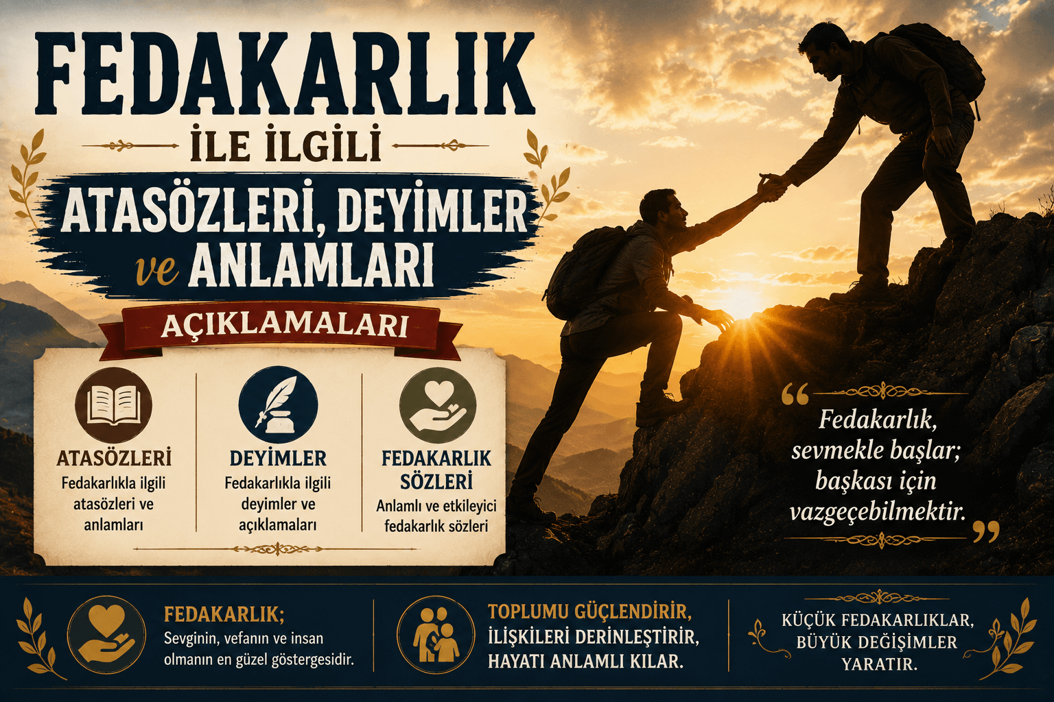 Fedakarlık İle İlgili Atasözleri Deyimler ve Anlamları