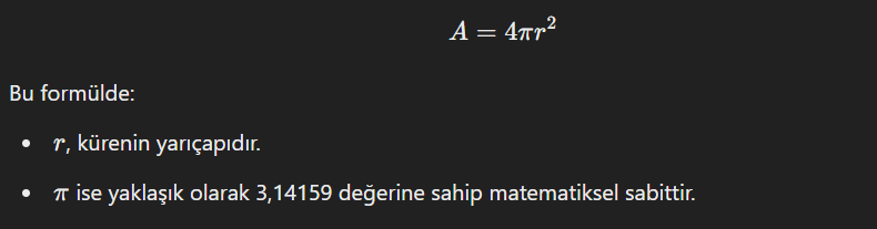 Küre Formülleri