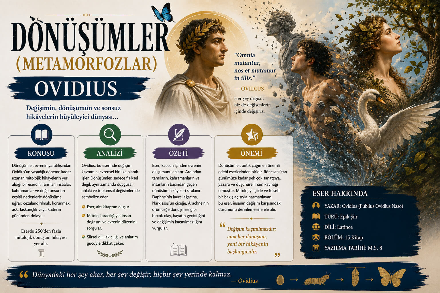 Dönüşümler (Metamorfozlar) Şiirinin Konusu, Analizi, Özeti, Ovidius