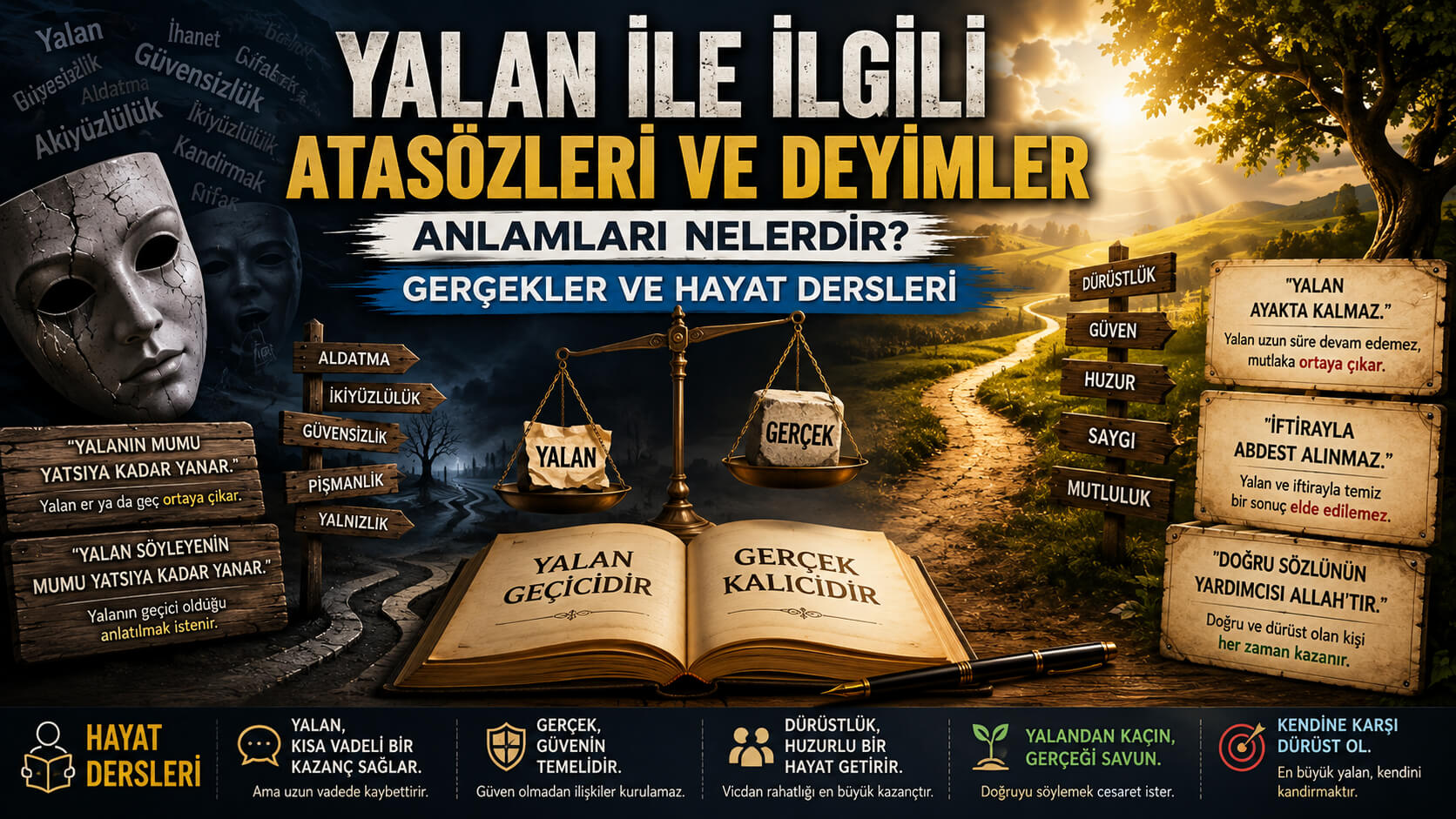 Yalan İle İlgili Atasözleri ve Deyimler Anlamları