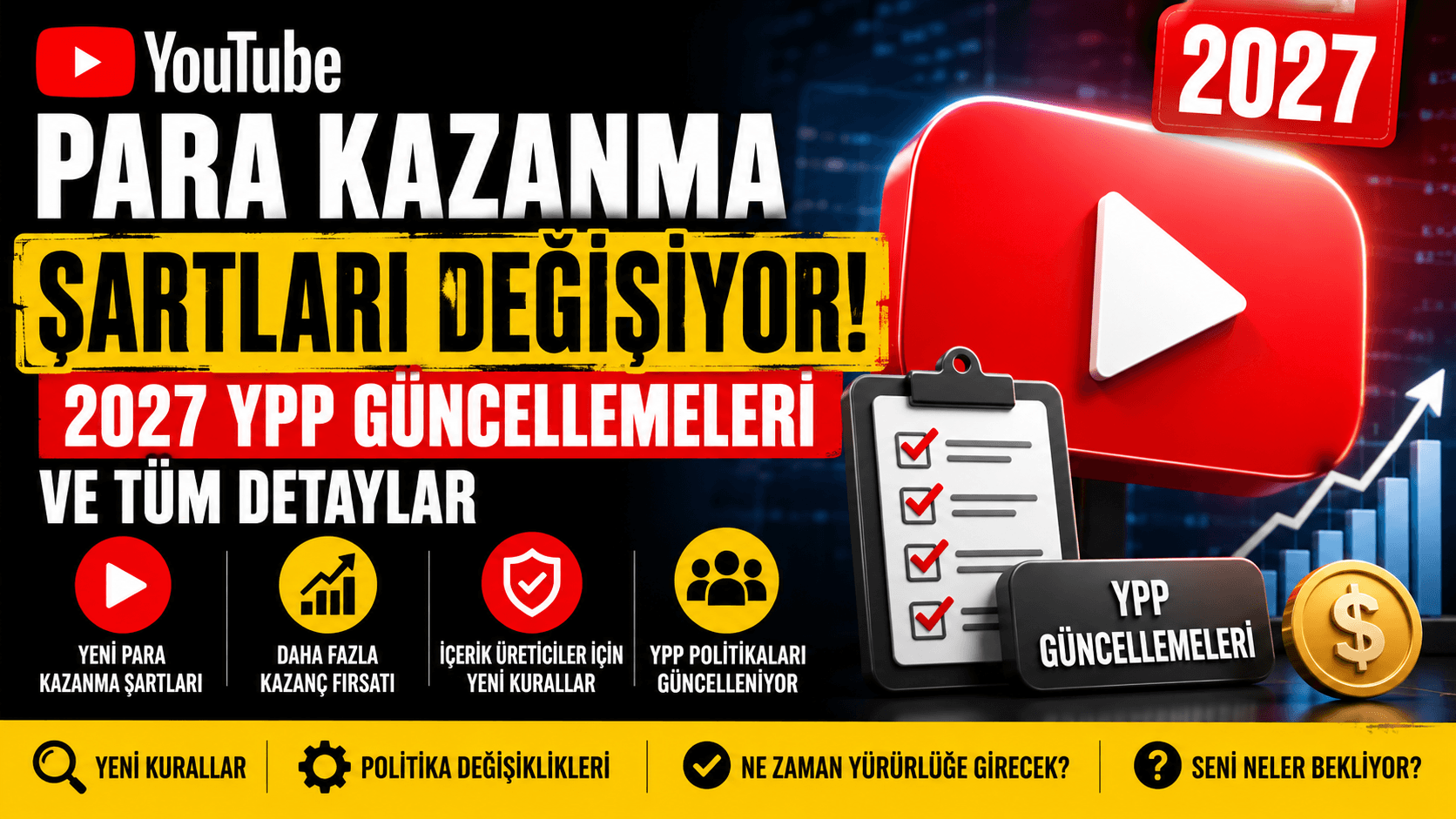 YouTube Para Kazanma Şartları Değişiyor, 2027 YPP Güncellemeleri ve Tüm Detaylar