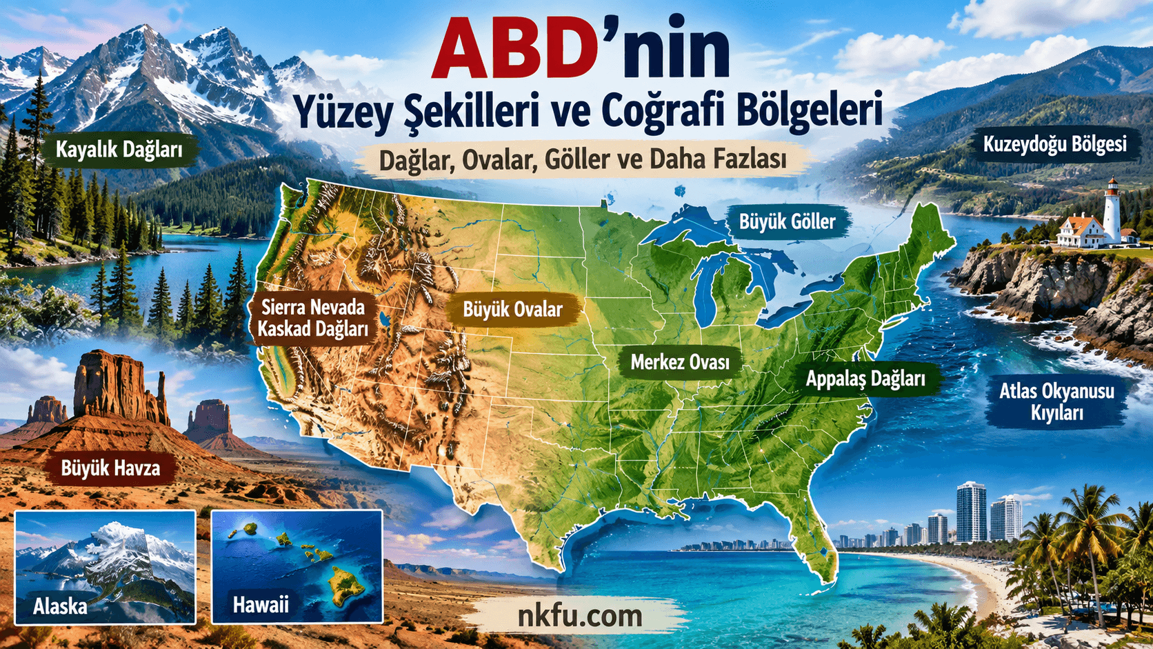 ABD'nin Yüzey Şekilleri ve Coğrafi Bölgeleri: Dağlar, Ovalar ve Göller