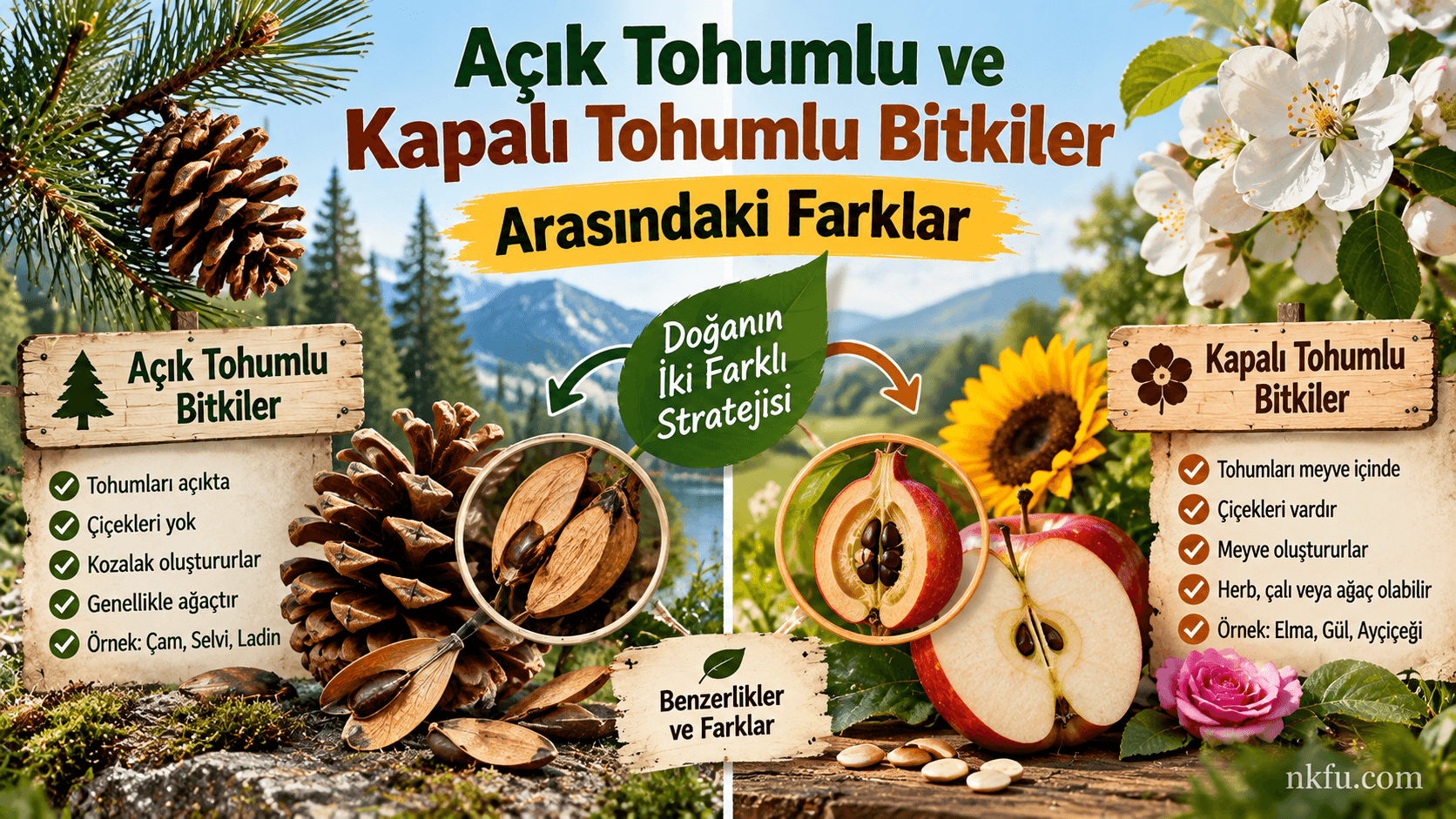 Açık Tohumlu ve Kapalı Tohumlu Bitkiler Arasındaki Farklar