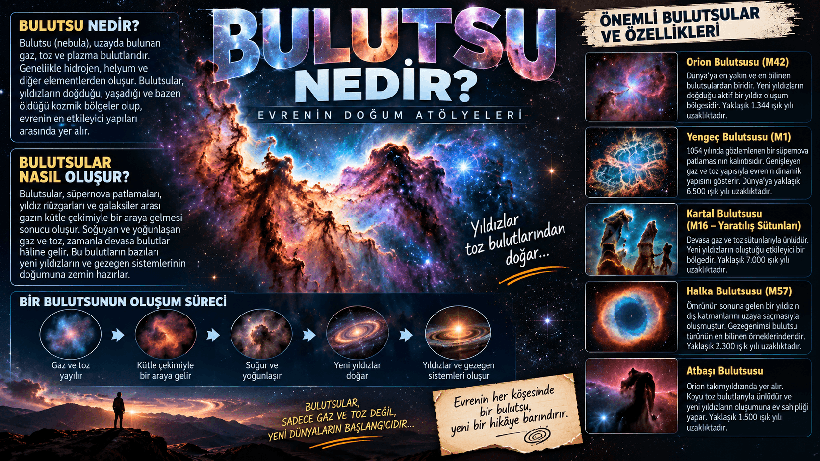 Bulutsu Nedir? Bulutsular Nasıl Oluşur? Önemli Bulutsuların İsimleri ve Özellikleri
