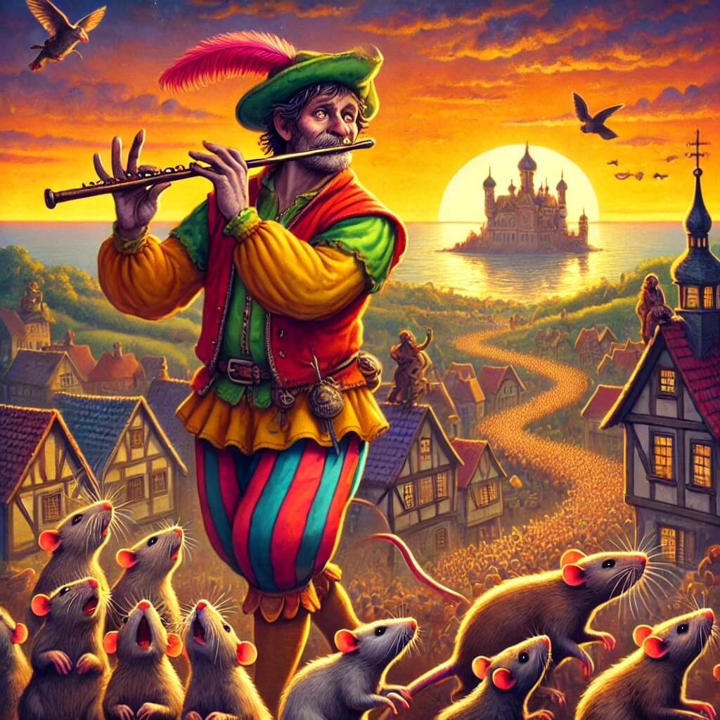 Fareli Köyün Kavalcısı (Pied Piper of Hamelin) İngilizce Özeti, Grimm Kardeşler