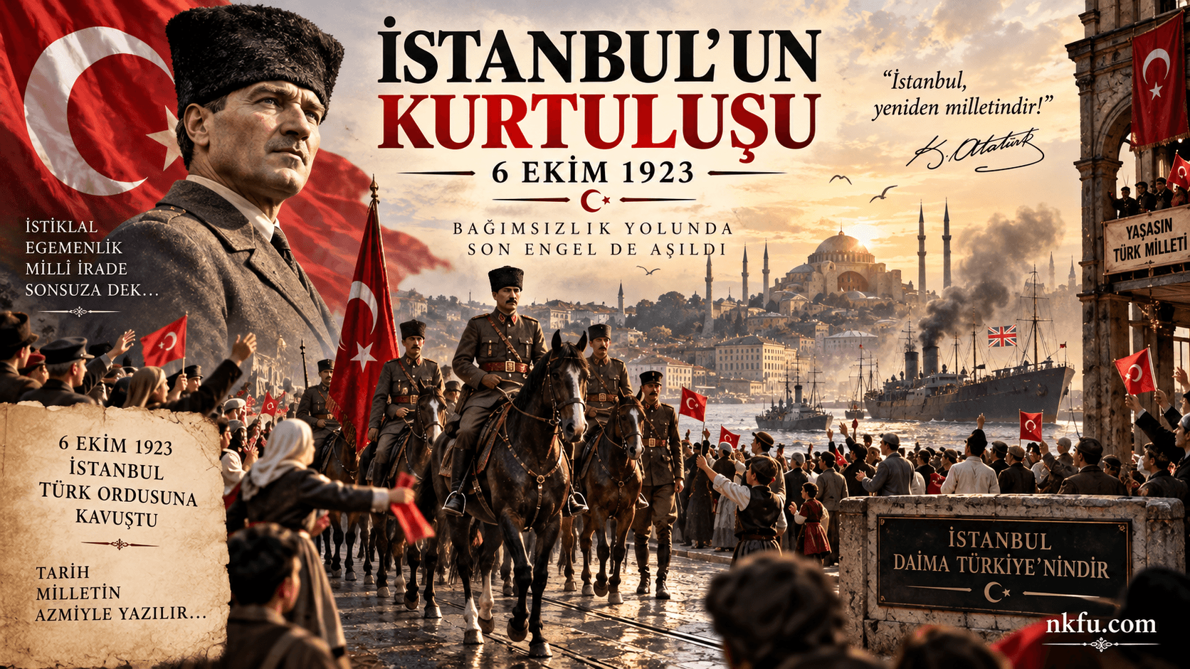 6 Ekim 1923, İstanbul'un Kurtuluşu Hakkında Yazı