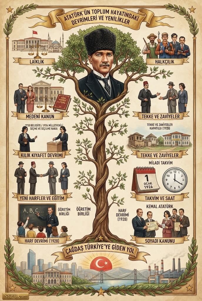 Atatürk'ün Toplum Hayatındaki Devrimleri (Yenilikler)