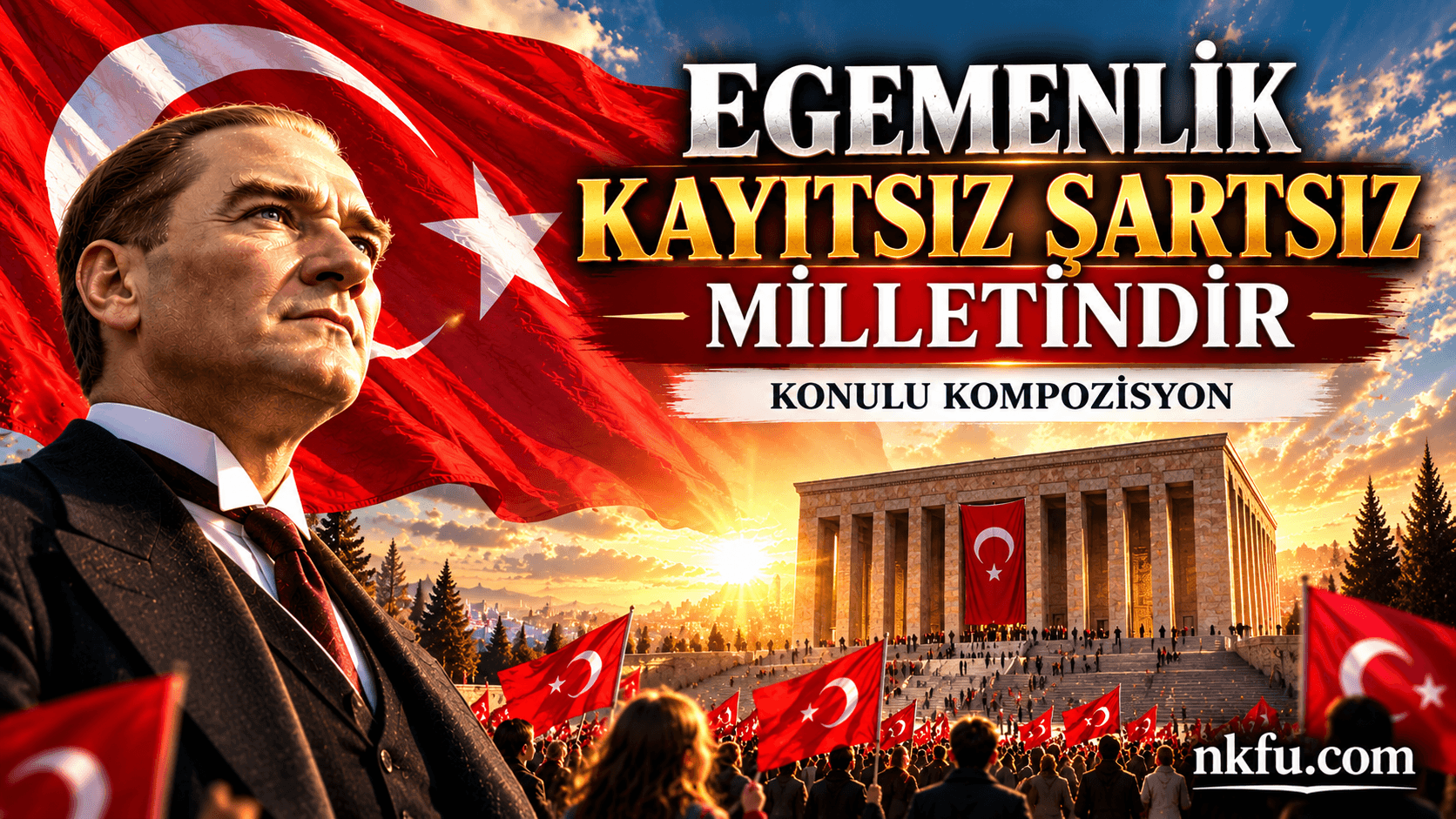 Egemenlik Kayıtsız Şartsız Milletindir Konulu Kompozisyon