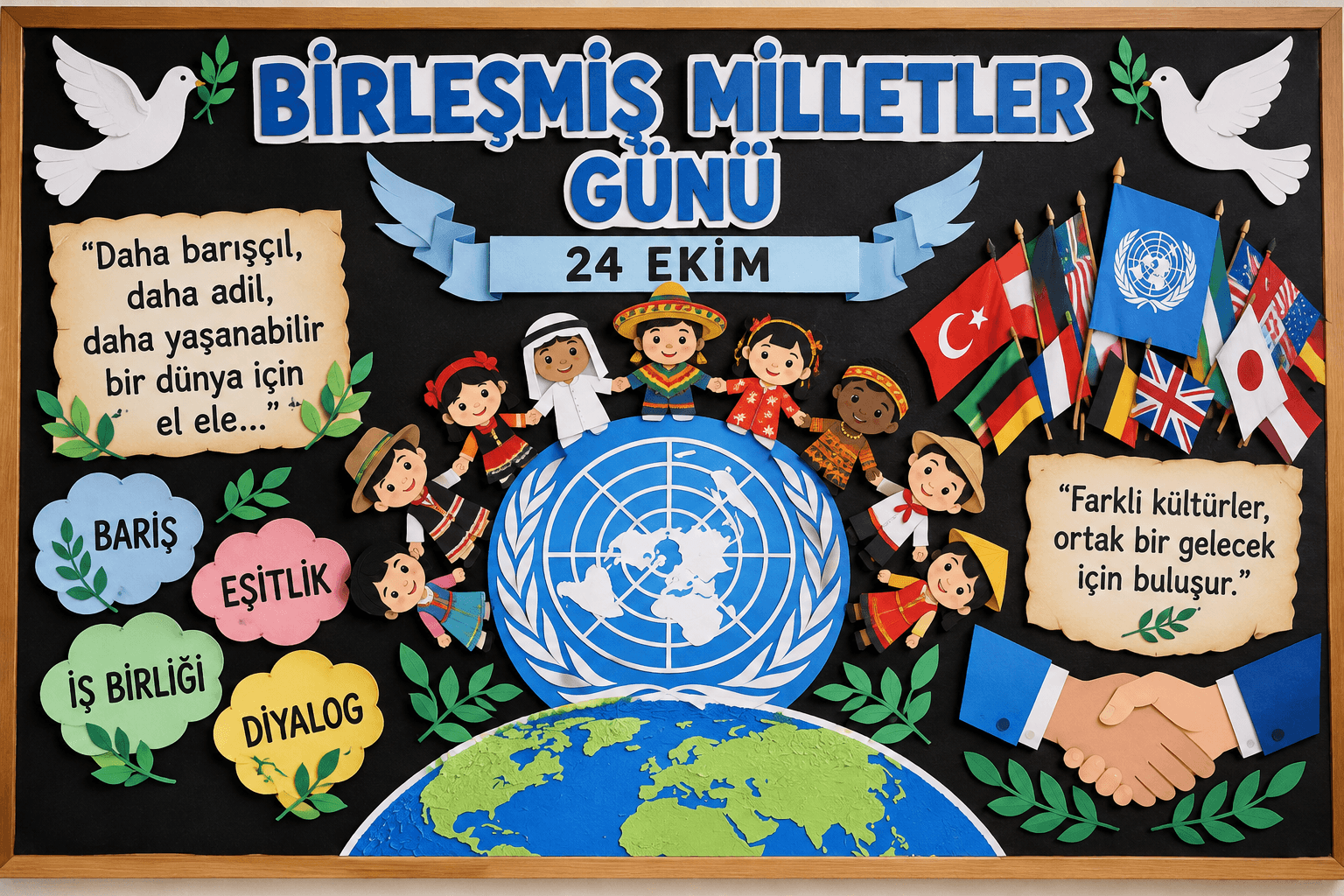 Birleşmiş Milletler Günü Pano Çalışmaları ve Örnekleri