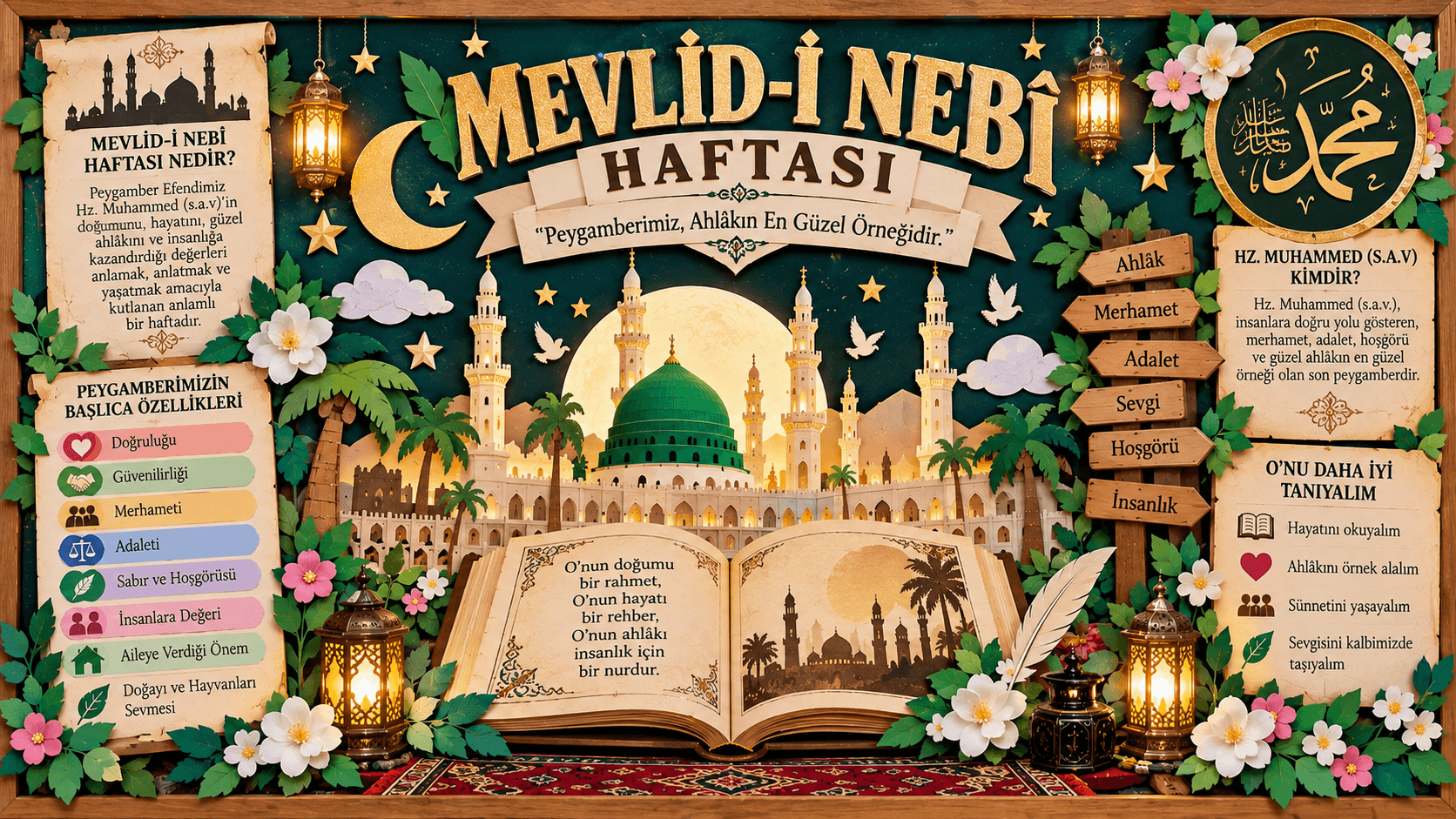 Mevlid-i Nebî Haftası Pano Çalışmaları