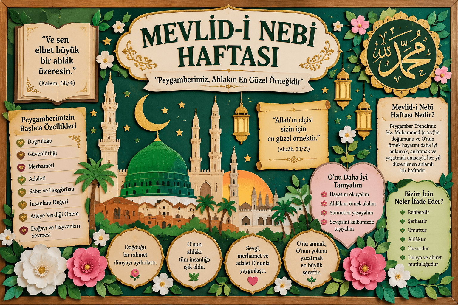 Mevlid-i Nebî Haftası Pano Çalışmaları