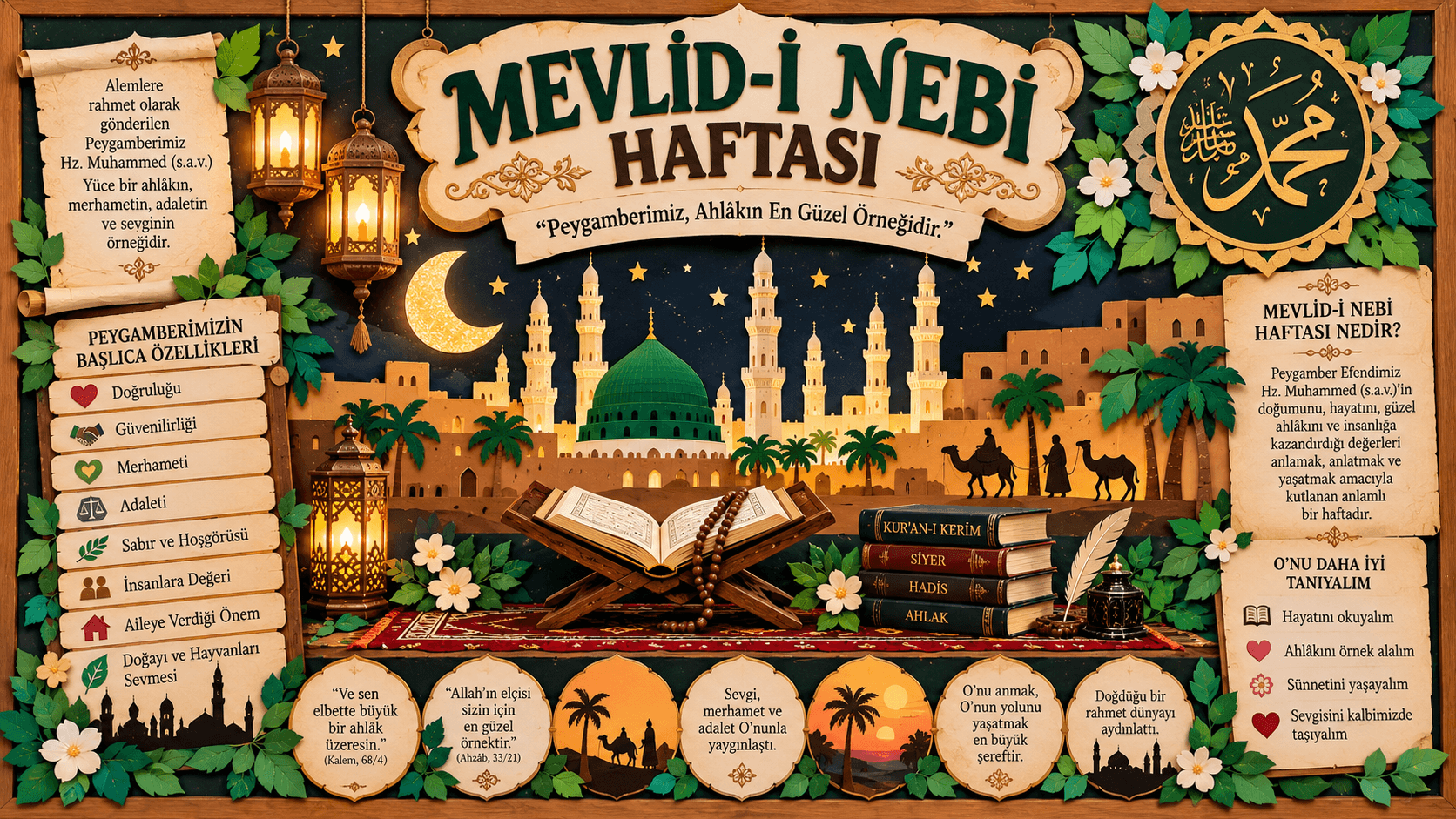 Mevlid-i Nebî Haftası Pano Çalışmaları