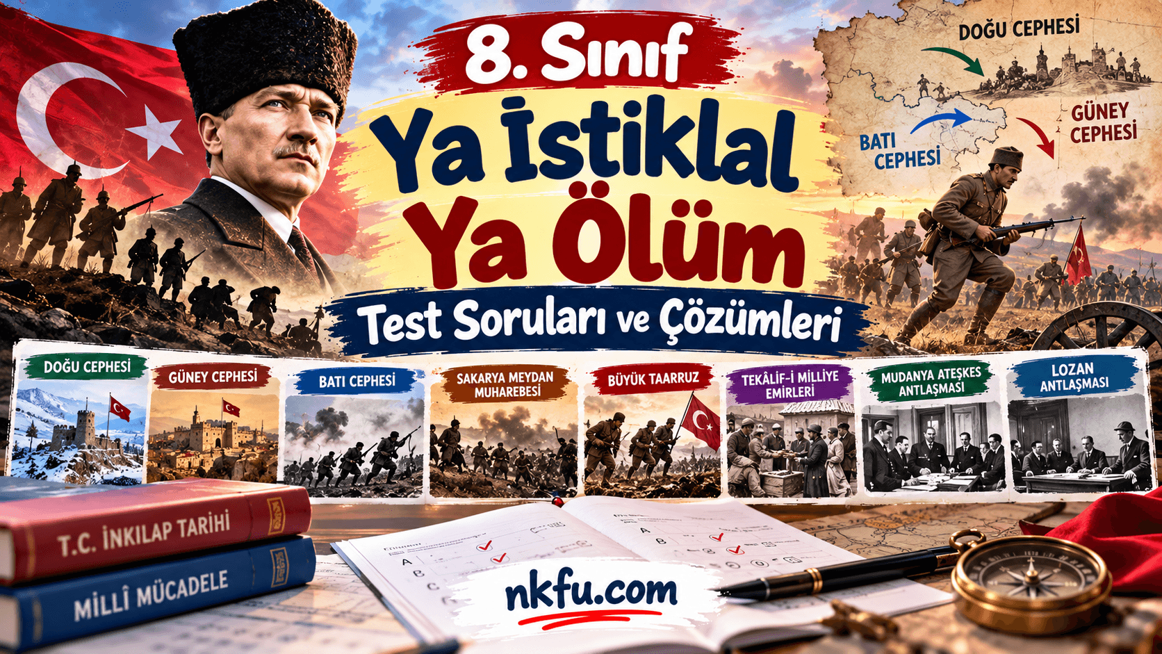 8. Sınıf Ya İstiklal Ya Ölüm Konusu İle İlgili Testler, Soru ve Çözümleri