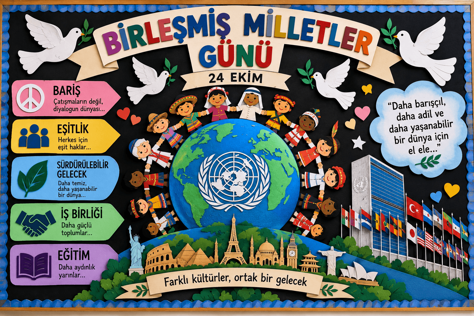 Birleşmiş Milletler Günü Pano Çalışmaları ve Örnekleri