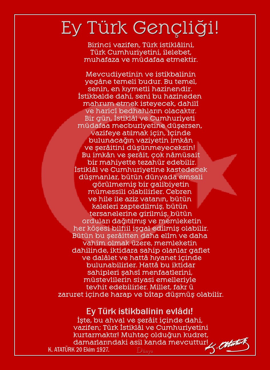 Atatürk'ün Gençliğe Hitabesi